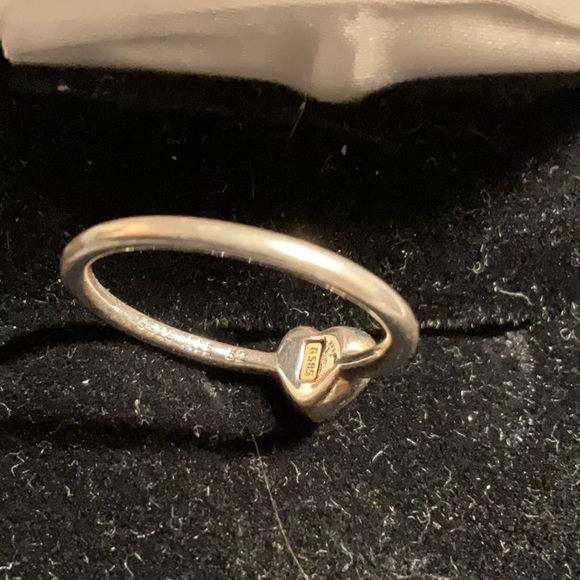 Pandora two tone ring, 14k gold heart in silver - Picture 3 of 5
